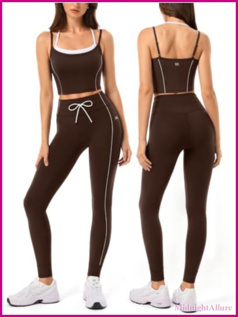 Women's Seamless Leggings Tank Top 2 Piece Workout Set